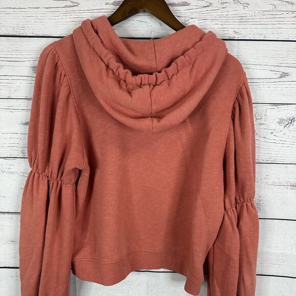 Ulla Johnson Sacha Sweatshirt Womens Medium Puff Sleeve Tassel Hoodie Clay - Picture 5 of 14